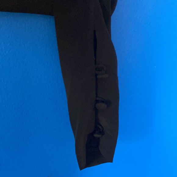 VNTG 1982 ST SIMON FEMME Black Silk Long Sleeved Midi Dress. Sz 8 - Picture 5 of 11